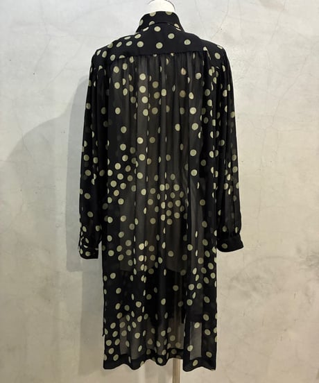 Dot Pattern Sheer Shirt BK
