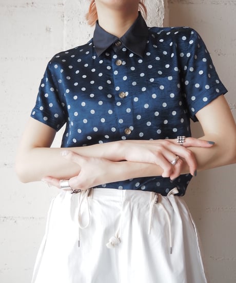 tricot COMME des GARCONS Polka Dot Shortsleave Shirt NVWH