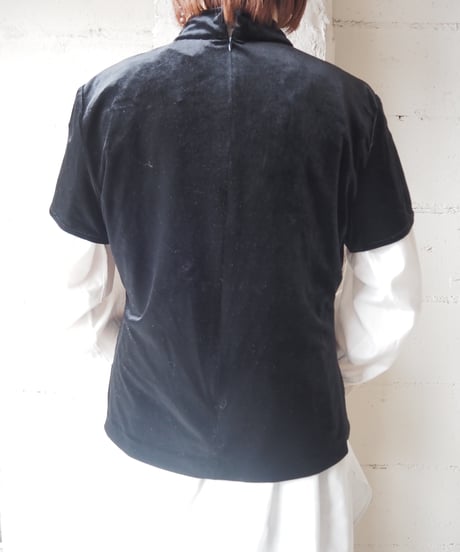 Short Sleeve Velour China Shirts BK