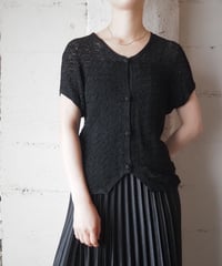 Short Sleeve Crochet Cardigan BK