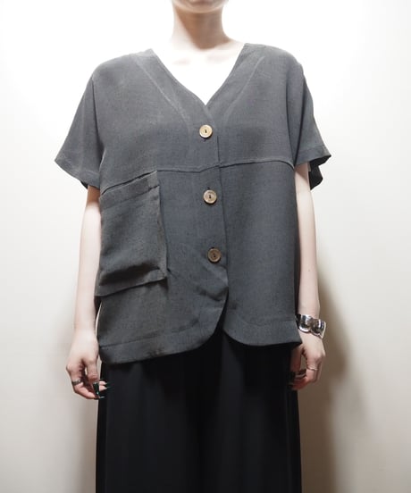 Collarless Front Pocket Design Jacket GR
