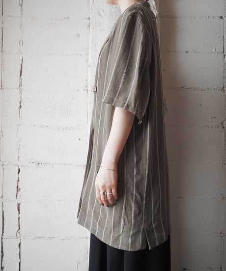1980's France Stripe Tailored Jacket KABE