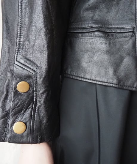 Double Breasted Leather Jacket BK
