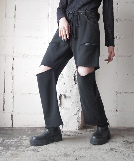 Remake Levi's505 Crashed Denim BK