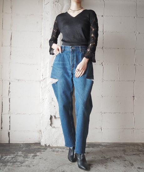 Crochet Sleeve Lame Knit BKSL