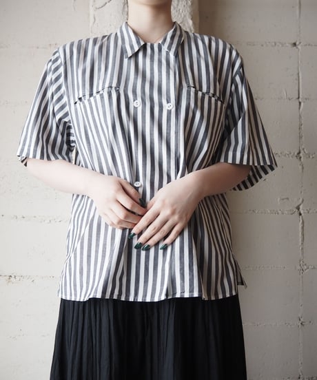 1980's Stripe Double Breasted Shirt GRWH