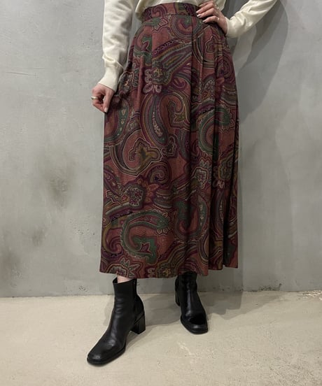 Paisley Pattern Flared Skirt