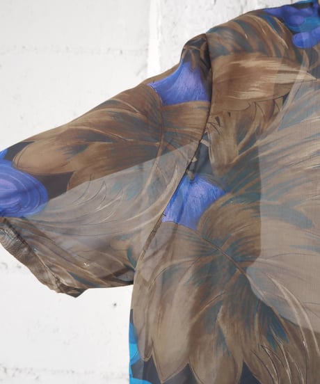 Leaf Pattern Sheer Shirt KABL