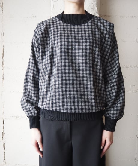 Check Pattern Rib Tops BKWH