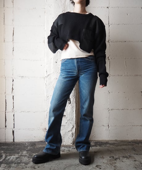 REMAKE Command Pocket Short Sweater BK