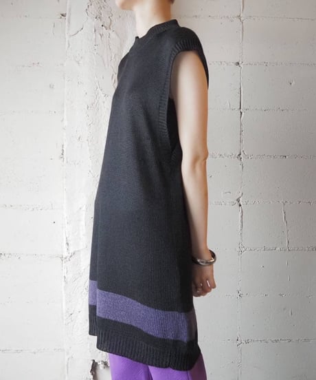 Calvin Klein Linen Knit Vest BK PUR