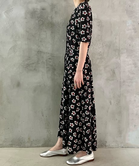 Flower Pattern Shirt Dress BKRE