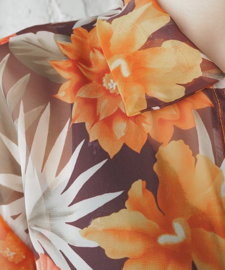 Botanical Pattern Sheer Shirt ORREWH