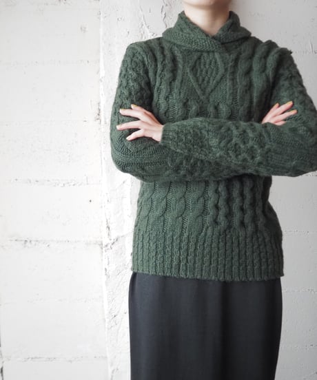 Polo Ralph Lauren Shawl Collar Fisherman Sweater GRN
