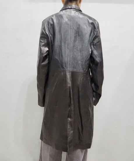 Leather Long Jacket BK
