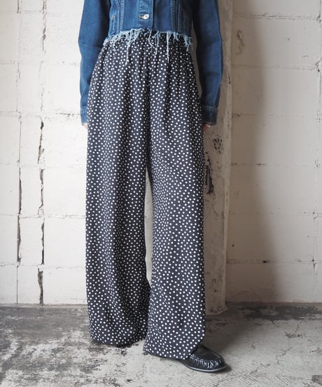 UNDERCOVER Dot Rayon Pants BKWH