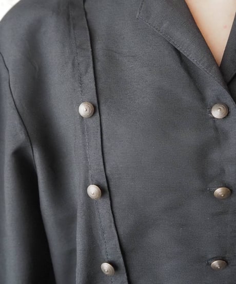 Open Collar Triple Button Shirt Jacket BK