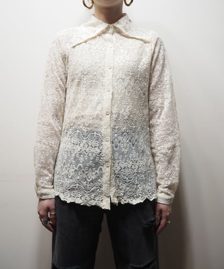 Wide Collar Lace Blouse IV