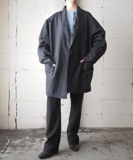 Shawl Collar Nylon Jacket BK