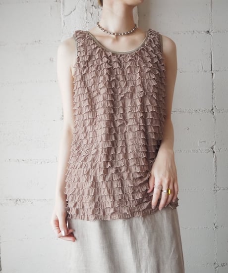 Frilled Tiered Sleeveless Cutsewn BE