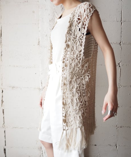Crochet Fringe Knit Vest BE