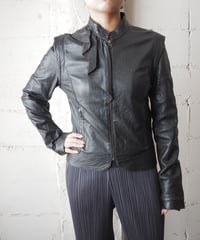 MAX&CO. Frilled Leather Jacket BK