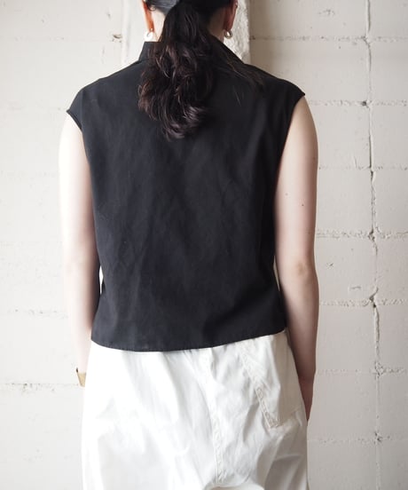 Open Collar N/S Blouse BK