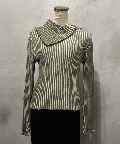 Turn Over Collar Rib Knit KAWH