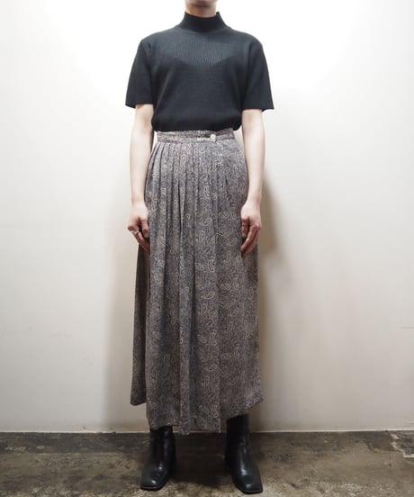 Paisley Tuck Wrap Skirt NVWH