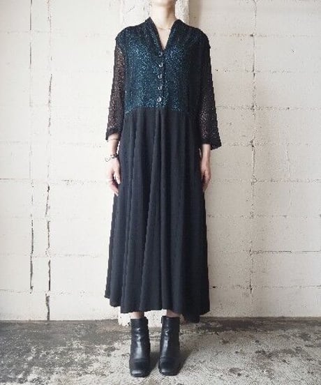 1950～60's Vintage Lace Dress BKBL
