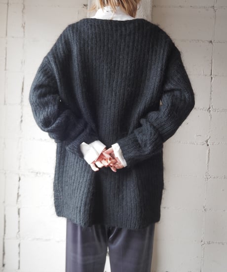 MODAINTL Vneck Mohair Cardigan BK
