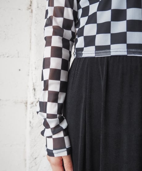Block Check Sheer Cutsewn WHBK