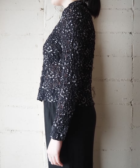 Made in USA Sheer Lace Shirt BKSV