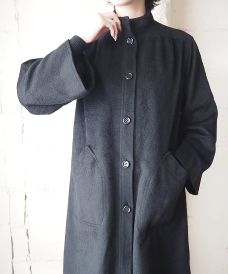 Stand Collar Cashmere Coat BK