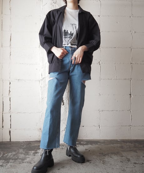 Open Collar Dolman Sleeve Jacket BK
