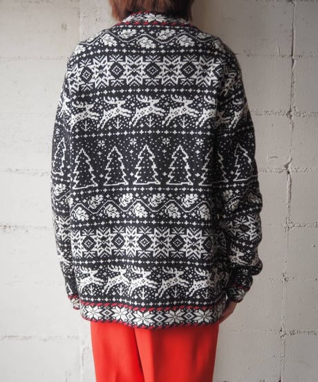 Talbots Metal Hook Nordic Cardigan BKWH