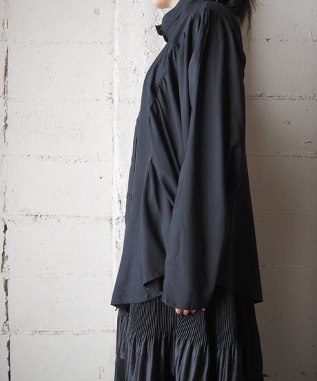 Gathered Dolman Sleeve Shirt BK