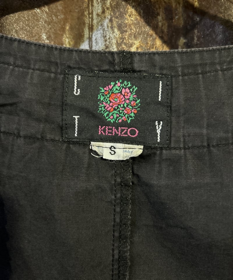 80s KENZO 変形 ブラウス フランス製 リネンarchive KENZO 80s vintage shirt -「 hand painted by Ousmane
