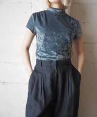 Crushed Velvet Mock Neck Top LBL