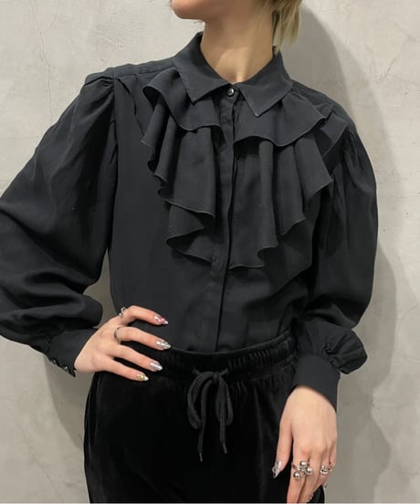Frill Collar L/S Blouse BK