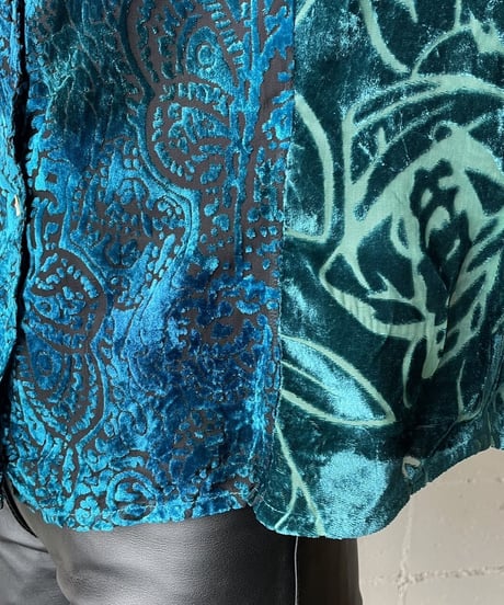 Velours × See-through Switching Pattern BKBL
