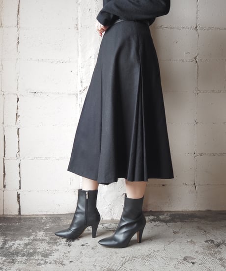 JIL SANDER Design Pleats Flared Skirt BK
