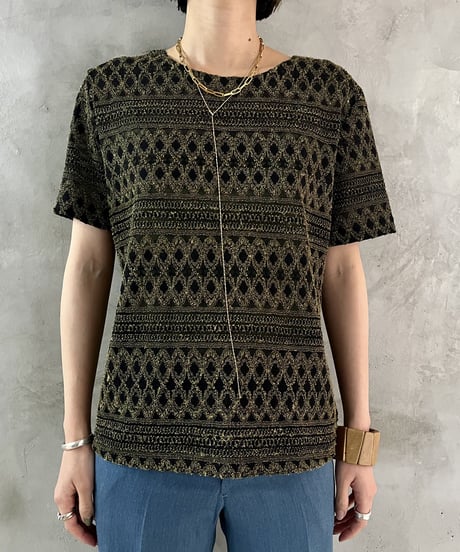 Ethnic Pattern Stretch S/S GNBK
