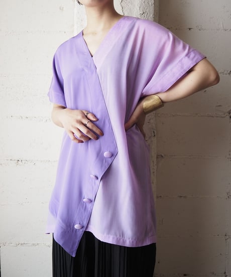 1970's Asymmetric Design Blouse PUR