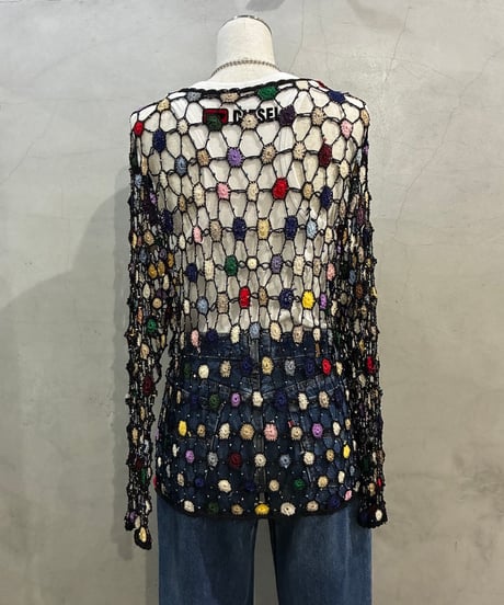 Colorful Crochet Beads Cardigan　BK