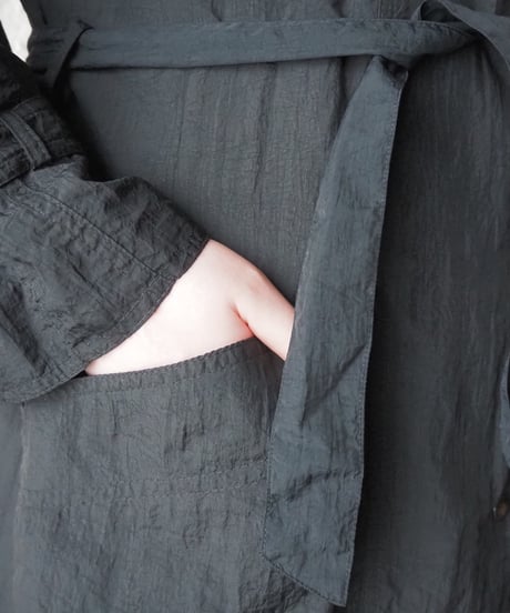 Vintage Nylon Stand Collar Coat BK