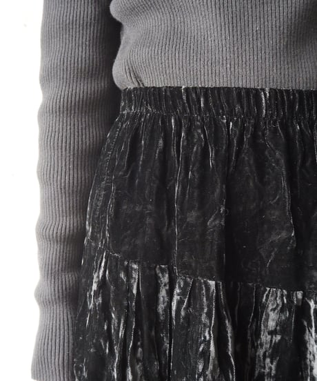 Velour Tiered Skirt BK