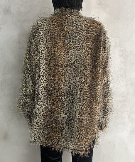 Leopard Pattern Shaggy Knit BRBK