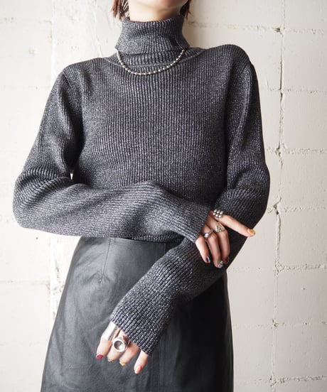 Lame Mix Turtleneck Khit BKSIV