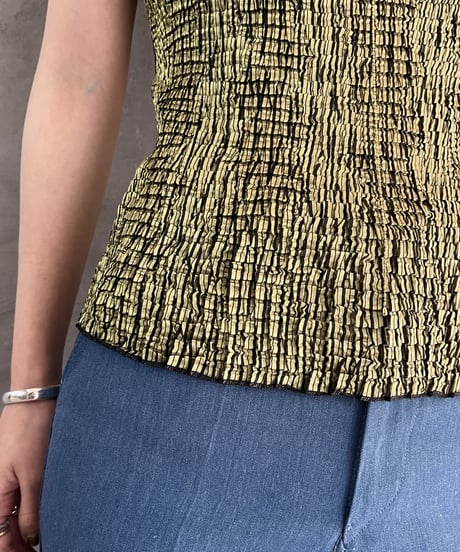 Pleated No Sleeve Tops GN